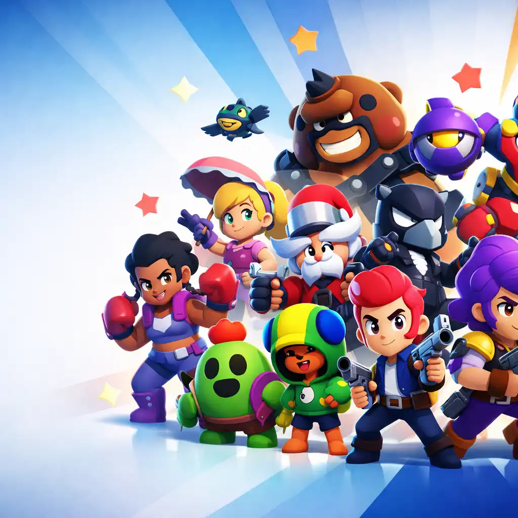 Rozmanitá sestava brawlerů z Brawl Stars připravená pro týmovou hru